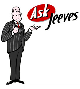 Original Ask Jeeves logo, 2001, copyright www.ask.co.uk